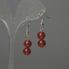 Earrings Carnelian Bead 8mm±, length 35mm±