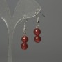 Earrings Carnelian Bead 8mm±, length 35mm±