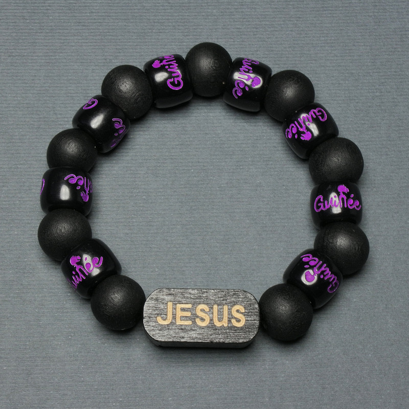Bracelet with Wooden Beads, diameter 12mm ±, wooden inlay diameter 25x11mm ± 18mm ± stretch