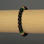 Agate Bead Bracelet (pressed) smooth sphere, diameter 8mm±, acrylic inlay, diameter 9x8mm±, 18cm±, stretch