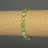 Chrysoprase Olivine Faceted Diamond-Shaped Bracelet, 7.5×6 mm diamonds, 3 mm beads+, stretchy 18 cm±
