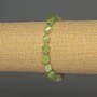 Chrysoprase Olivine Faceted Diamond-Shaped Bracelet, 7.5×6 mm diamonds, 3 mm beads+, stretchy 18 cm±