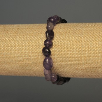Amethyst Bead (Tumbled) Bracelet, 8x8 mm, stretch, 18 cm