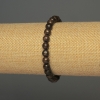 Bronzite Bracelet with Smooth Round Beads, 6mm± diameter, 18cm±, Elastic