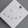 Stud Earrings 3, 2mm+ Silver Metal White Crystals