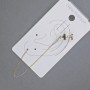 Cafe Earrings on Ear Hook in Gold-Tone Metal 6x13mm+-, length 10.5cm+- with White Rhinestones