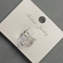 Earring Clip-on 'Snake' Silver Metal 12x14mm+-white Rhinestones