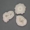 Pendant of Agate Slice with Druzy, 29x34mm, approx. 37mm length, assorted, silver metal