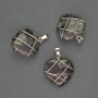 Pendant Heart Labradorite in Silver Plating, diameter 21x21 mm±, length 27 mm±