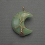 Pendant Moon Jade in Golden Wiring, diameter 35mm+-, length 45mm+-