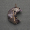 Pendant Moon Amethyst in a golden setting, diameter 35mm±, length 45mm±