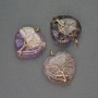 Pendant Heart Amethyst in Golden Wiry Weave, diameter 30x30mm±, length 37mm±