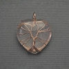 Pendant Heart Pink Quartz in Golden Wire Wrapping, diameter 30x30mm±, length 37mm±