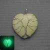 Pendant Heart of Green Onyx in a Silver Plated Weave, diameter 30x30mm±, length 37mm±