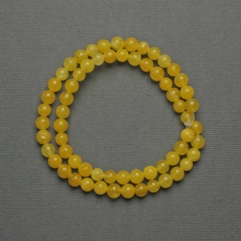 Citrine Beads (IMI) Smooth Round Bead, 6mm± Diameter, on Thread, 37cm+ Length