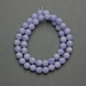 Agate Beads (Pressed) Smooth Round 8mm ± on Noodle, Length 38cm+