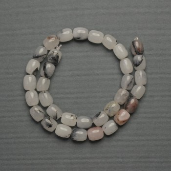 Agate Barrel Beads, 10x8mm, on Thread, length 38 cm