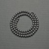Terahertz Beads, Smooth Round, 5mm Diameter ±, Color: Dark Silver, On Thread, Length 41cm+