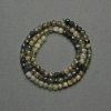 Grossular Green Garnet Beads, faceted cube 4mm dia., on thread, length 39cm+