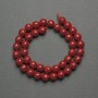 Beads on a string Coral (pressed) faceted round bead, diameter 10 mm +/-, length 36 cm +/-