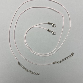 Pink cord "braid" for necklace, diameter 1mm, length 51-55 cm+