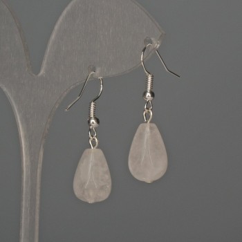 Earrings Mountain Crystal Drop 10x15mm+-, length 35mm+