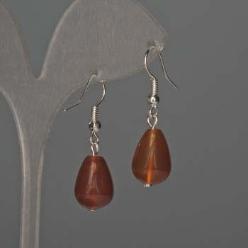 Earrings Carnelian Drop 10x15mm+-, length 35mm+-