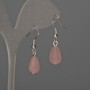 Pink Quartz Drop Earrings 8×12 mm, length 32 mm