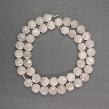 Adularia Beads, Faceted Coin-shaped 8 mm, 5x5 mm, Thread Length 38 cm