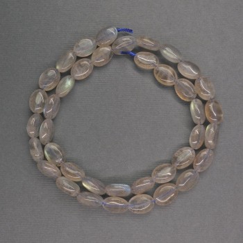 Labradorite Beads - Oval, 8×11×5 mm, 40 cm strand