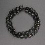 Natural gemstone beads - Black tourmaline, faceted coin-shaped, 8x5 mm, length 39 cm