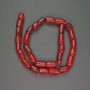 Natural Red Coral Beads, Cylinder Cut, 9×15 mm, length 40 cm