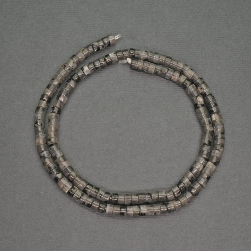 Larvikite Rondelle Beads of Natural Stone, 4x2 mm, 38 cm length
