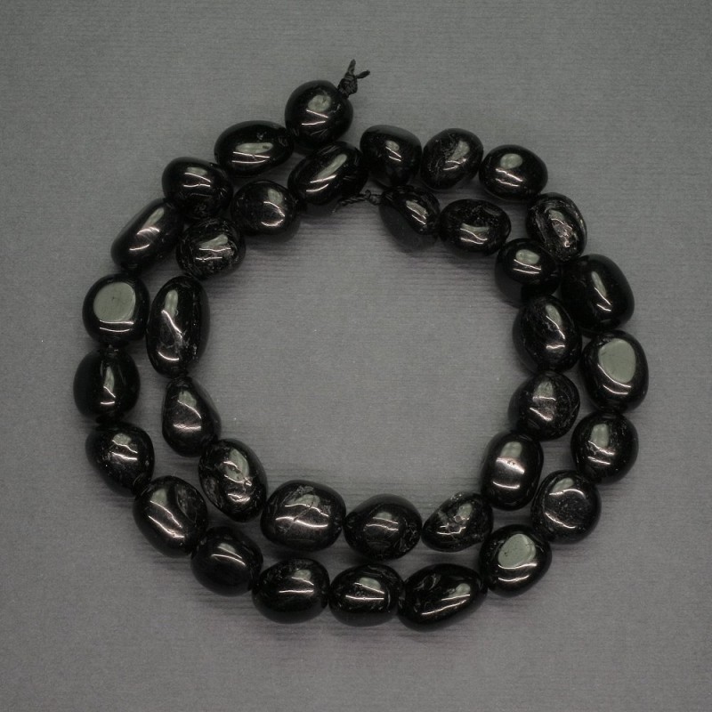 Natural gemstones Black Tourmaline faceted beads, diameter 10mm±, length 39cm±