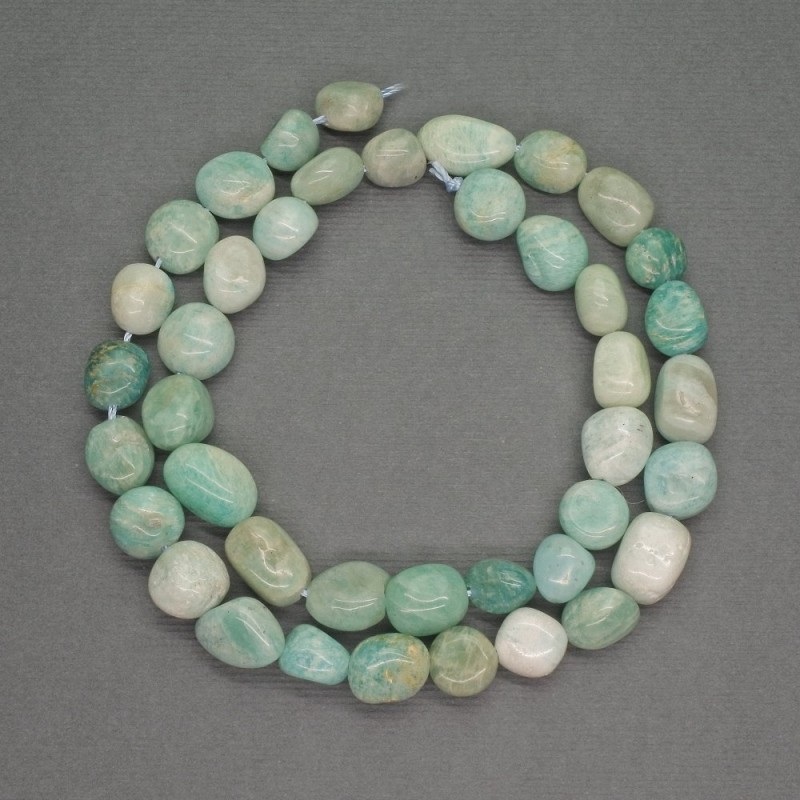 Amazonite Beads Tumbled, 8x9 mm, 40 cm length