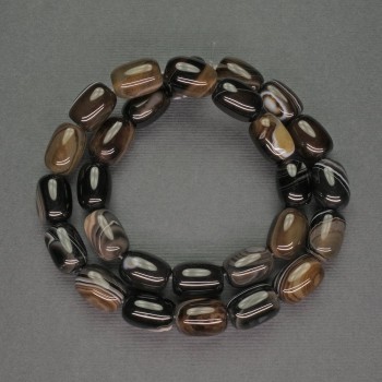 Agate Barillo Beads, 10x13 mm, natural stone, thread length ~39 cm
