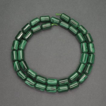 Malachite Beads Cylinder Shape 6×10 mm, natural stone, length 40cm