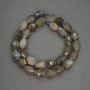 Labradorite Beads, Faceted Cabochon Cut, 10x13mm, Length 38cm