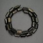 Natural Stone Beads Sunstone Obsidian Faceted Cylinder, 8x13mm, 3mm diameter, 40cm length