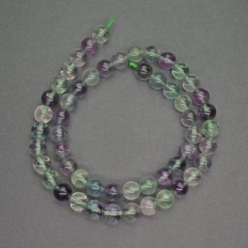 Fluorite Beads natural stone smooth ball 8mm diameter, length 39cm