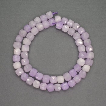 Kunzite Beads Faceted Cube, 7mm diameter, 39cm length