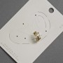 Cafe brown? Earrings for single piercing 13mm+- golden metal white crystals