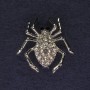 Brooch Spider with White Crystals Silver Metal 29x29mm+