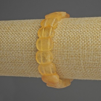 Bracelet Citrine Faceted Link, diameter 14x10mm+-, length 18cm+- stretch
