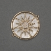 Sun Connector with Natural Nacre 25x30x3mm+- golden metal