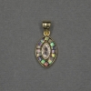 Pendant with Chalcedony Inlay in Golden Metal 9x15x17x2 mm+-