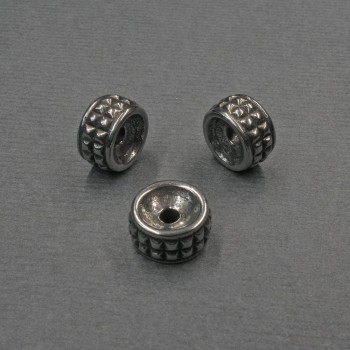 Bead Bail Silver Plating insert, diameter 9×5 mm ± hole 2 mm