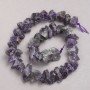 Raw Amethyst Beads on Thread, Gallotka Shape, 10x18 mm, length about 42 cm