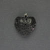 Pendant Heart Lava 20x20x25mm± Silver Metal