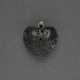 Pendant Heart Lava 20x20x25mm± Silver Metal